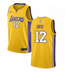 Youth Nike Los Angeles Lakers 12 Channing Frye Swingman Gold Home NBA Jersey Icon Edition 