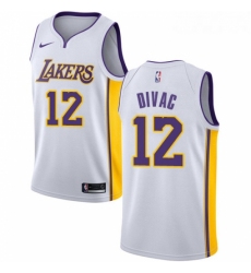Youth Nike Los Angeles Lakers 12 Vlade Divac Swingman White NBA Jersey Association Edition