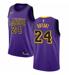 Youth Nike Los Angeles Lakers 24 Kobe Bryant Swingman Purple NBA Jersey City Edition