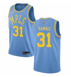 Youth Nike Los Angeles Lakers 31 Kurt Rambis Authentic Blue Hardwood Classics NBA Jersey