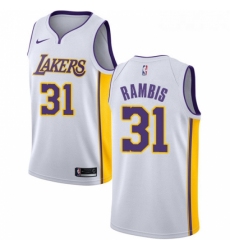 Youth Nike Los Angeles Lakers 31 Kurt Rambis Authentic White NBA Jersey Association Edition