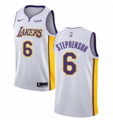 Youth Nike Los Angeles Lakers 6 Lance Stephenson Swingman White NBA Jersey Association Edition 