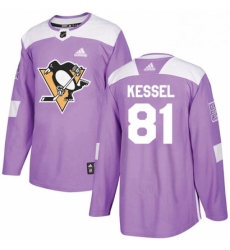 Mens Adidas Pittsburgh Penguins 81 Phil Kessel Authentic Purple Fights Cancer Practice NHL Jersey 