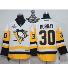 Penguins #30 Matt Murray White New Away 2017 Stanley Cup Finals Champions Stitched NHL Jersey