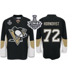 Penguins #72 Patric Hornqvist Black Home 2017 Stanley Cup Final Patch Stitched NHL Jersey