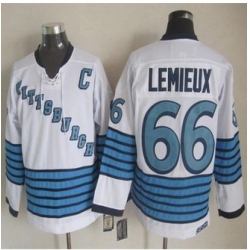 Pittsburgh Penguins #66 Mario Lemieux White-Light Blue CCM Throwback Stitched NHL jersey