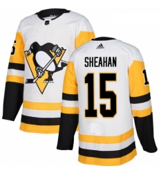 Youth Adidas Pittsburgh Penguins 15 Riley Sheahan Authentic White Away NHL Jersey 