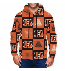 Bengals Team Ugly Christmas Mens Zip Hooded Sweatshirt