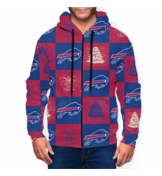 Bills Team Ugly Christmas Mens Zip Hooded Sweatshirt