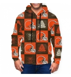 Browns Team Ugly Christmas Mens Zip Hooded Sweatshirt