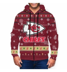 Chiefs Team Christmas Ugly Mens Zip Hooded Sweatshirt