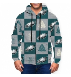 Eagles Team Ugly Christmas Mens Zip Hooded Sweatshirt