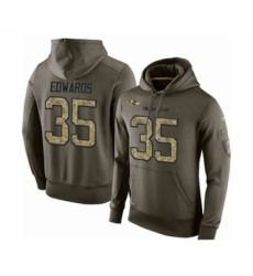 Football Mens Baltimore Ravens 35 Gus Edwards Green Salute To Service Pullover Hoodie
