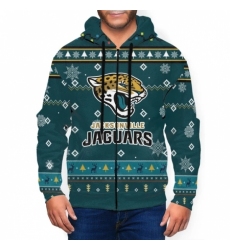 Jaguars Team Christmas Ugly Mens Zip Hooded Sweatshirt