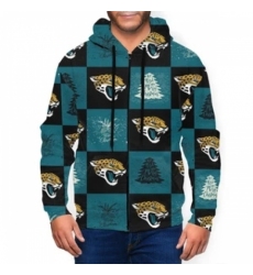 Jaguars Team Ugly Christmas Mens Zip Hooded Sweatshirt