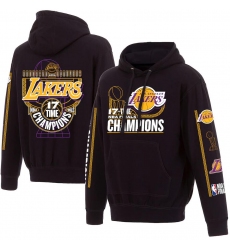 Men Los Angeles Lakers Black 17 Time NBA Finals Champions Pullover Hoodie