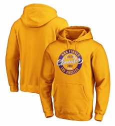 Men Los Angeles Lakers Gold 2020 NBA Finals Champions Zone Laces Pullover Hoodie