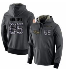 NFL Mens Nike Baltimore Ravens 65 Nico Siragusa Stitched Black Anthracite Salute to Service Player Performance Hoodie