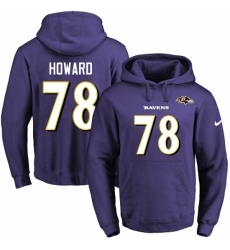 NFL Mens Nike Baltimore Ravens 78 Austin Howard Purple Name Number Pullover Hoodie