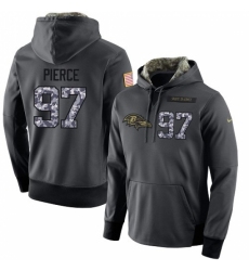 NFL Mens Nike Baltimore Ravens 97 Michael Pierce Stitched Black Anthracite Salute to Service Player Performance Hoodie