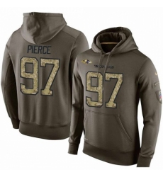 NFL Nike Baltimore Ravens 97 Michael Pierce Green Salute To Service Mens Pullover Hoodie