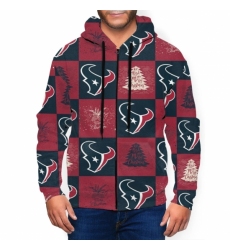 Texans Team Ugly Christmas Mens Zip Hooded Sweatshirt