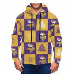 Vikings Team Ugly Christmas Mens Zip Hooded Sweatshirt