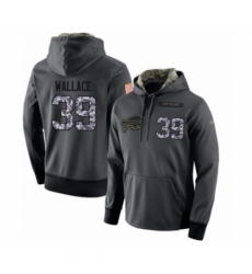 Football Mens Buffalo Bills 39 Levi Wallace Stitched Black Anthracite Salute to Service Player Performance Hoodie