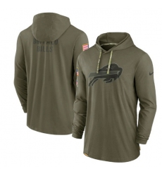 Men Buffalo Bills 2022 Olive Salute To Service Tonal Pullover Hoodie