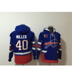 Men Buffalo Bills 40 Von Miller Royal Ageless Must Have Lace Up Pullover Hoodie