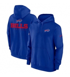Men Buffalo Bills Blue Sideline Club Fleece Pullover Hoodie