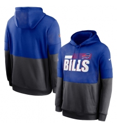 Men Buffalo Bills Nike Sideline Impact Lockup Performance Pullover Hoodie Royal Charcoal