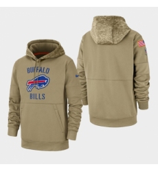Mens Buffalo Bills Tan 2019 Salute to Service Sideline Therma Pullover Hoodie