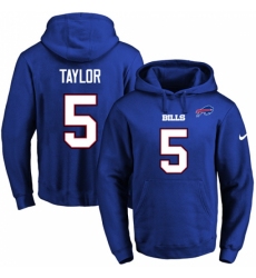 NFL Mens Nike Buffalo Bills 5 Tyrod Taylor Royal Blue Name Number Pullover Hoodie