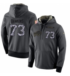 NFL Mens Nike Buffalo Bills 73 Dion Dawkins Stitched Black Anthracite Salute to Service Player Performance Hoodie