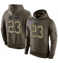 NFL Nike Buffalo Bills 23 Aaron Williams Green Salute To Service Mens Pullover Hoodie
