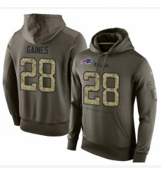 NFL Nike Buffalo Bills 28 EJ Gaines Green Salute To Service Mens Pullover Hoodie