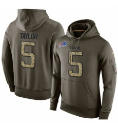 NFL Nike Buffalo Bills 5 Tyrod Taylor Green Salute To Service Mens Pullover Hoodie