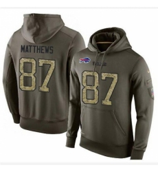 NFL Nike Buffalo Bills 87 Jordan Matthews Green Salute To Service Mens Pullover Hoodie