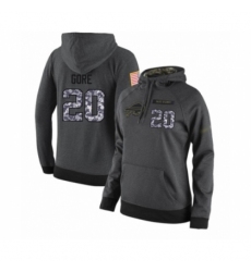 Football Womens Buffalo Bills 20 Frank Gore Stitched Black Anthracite Salute to Service Player Performance Hoodie