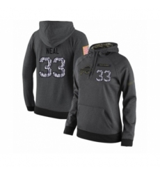 Football Womens Buffalo Bills 33 Siran Neal Stitched Black Anthracite Salute to Service Player Performance Hoodie