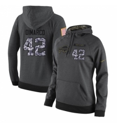 NFL Womens Nike Buffalo Bills 42 Patrick DiMarco Stitched Black Anthracite Salute to Service Player Performance Hoodie