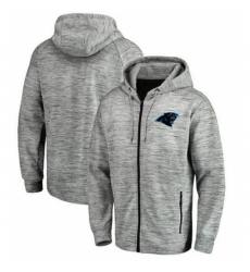 NFL Carolina Panthers Pro Line by Fanatics Branded Space Dye Performance Full Zip Hoodie Heathered Gray