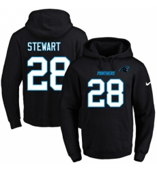 NFL Mens Nike Carolina Panthers 28 Jonathan Stewart Black Name Number Pullover Hoodie