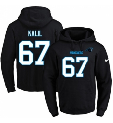 NFL Mens Nike Carolina Panthers 67 Ryan Kalil Black Name Number Pullover Hoodie
