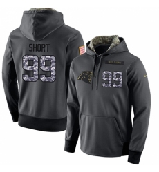 NFL Mens Nike Carolina Panthers 99 Kawann Short Stitched Black Anthracite Salute to Service Player Performance Hoodie