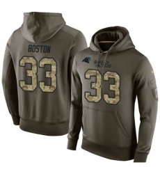 NFL Nike Carolina Panthers 33 Tre Boston Green Salute To Service Mens Pullover Hoodie