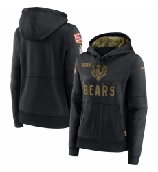 Women Chicago Bears Nike 2020 Salute to Service Performance Pullover Hoodie Black