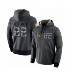 Football Mens Cincinnati Bengals 22 William Jackson Stitched Black Anthracite Salute to Service Player Performance Hoodie