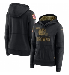 Women Cleveland Browns Nike 2020 Salute to Service Performance Pullover Hoodie Black